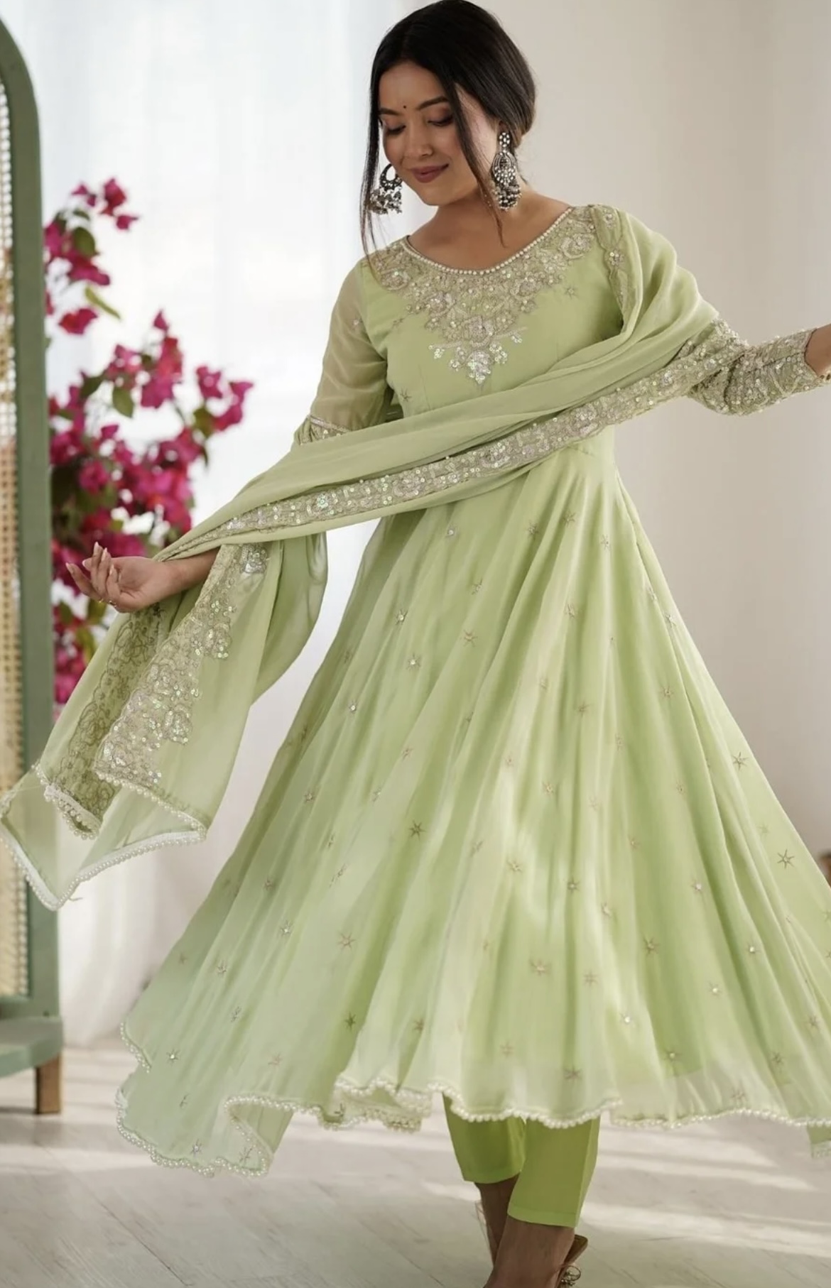 Green Anarkali Set